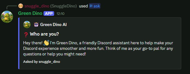 Green Dino Ask